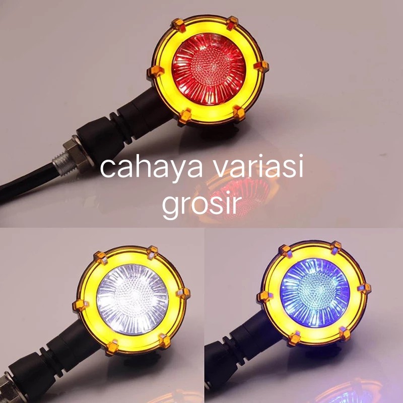 Lampu Sein Led Bulat Mini 3in1 - Sen Led Bulat - Sein Led Mini Rem Sein Senja Universal Motor