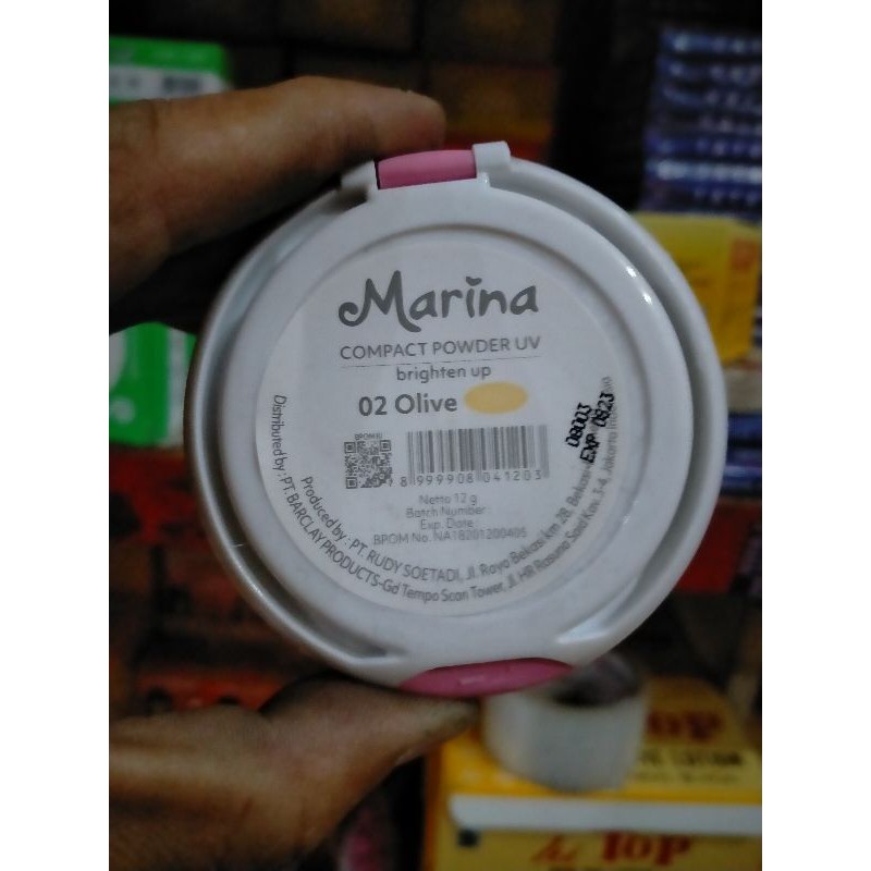 Bedak Marina Compact powder uv 12g, per pcs.