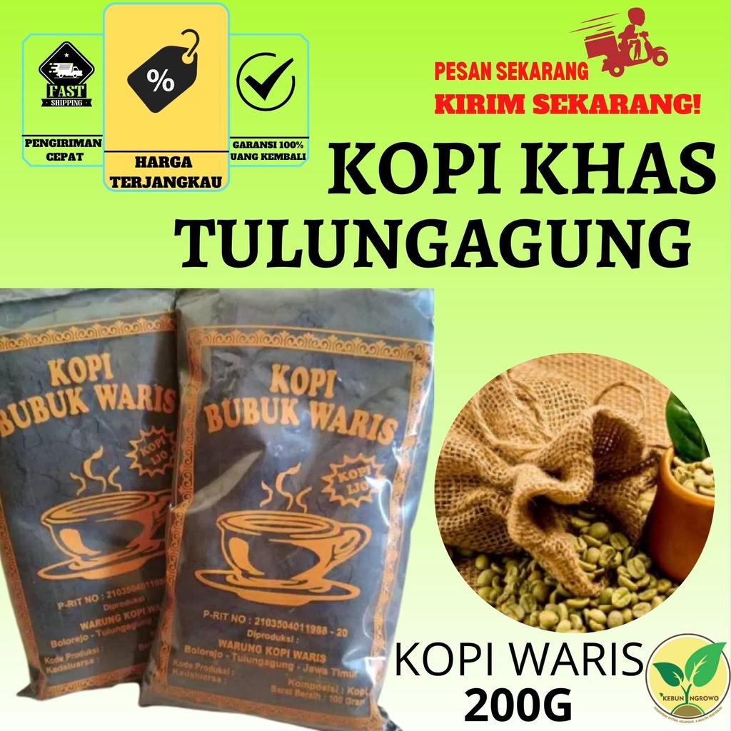 

Kopi Ijo Cethe Kas Tulungagung WARIS Net 200 Gram