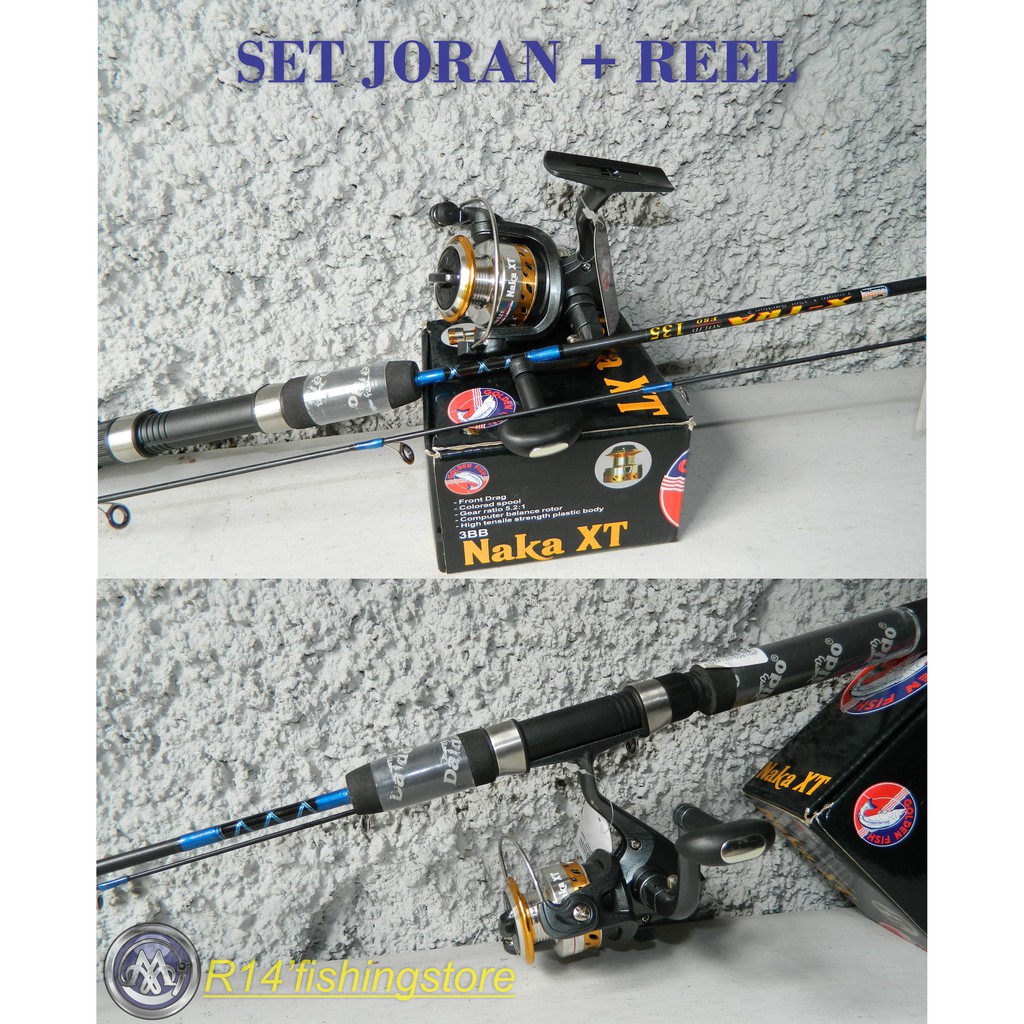 set joran + reel golden fish naka xt