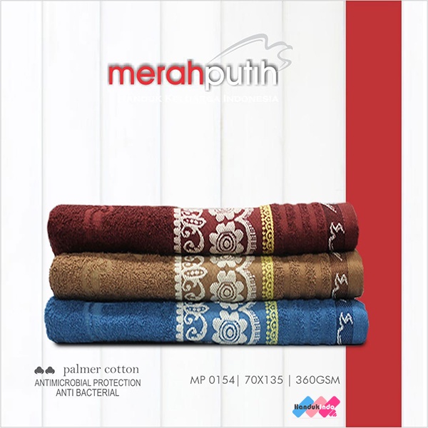 Handuk Merah Putih Motif 70x135 Besar / Handuk Mandi Dewasa Lembut