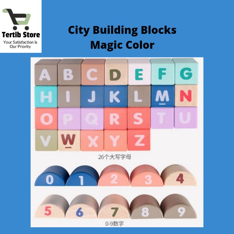 Mainan Edukasi Anak City Building Blocks Magic Color