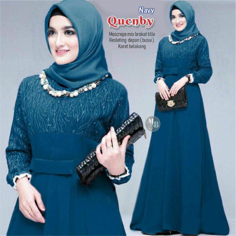 (BISA COD) DRESS QUENBY JUMBO/GAMIS BORKAT TILE PREMIUM