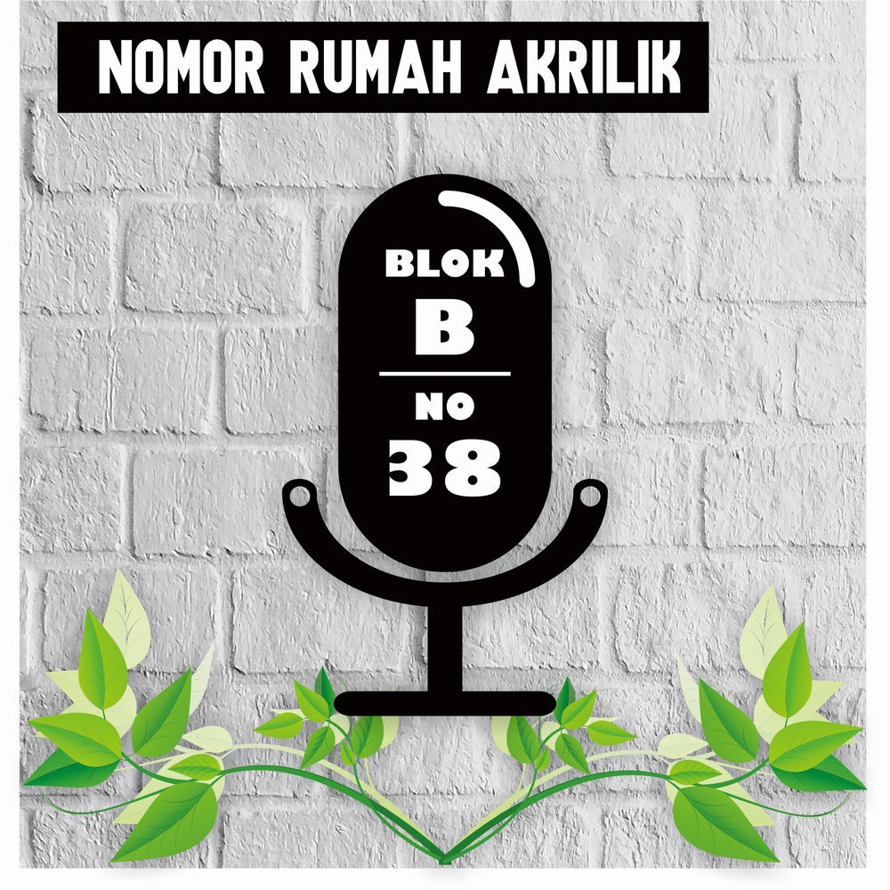 

PAPAN NOMOR ALAMAT RUMAH AKRILIK | NOMOR RUMAH ACRYLIC UKURAN 11x19cm AKRILIK SOLID HN33