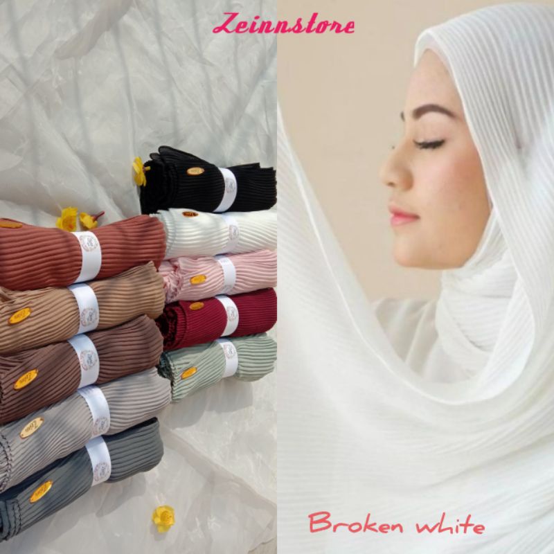 Zeinn Pashmina plisket Ceruty Babydoll Premium Impor Ekslusif Label