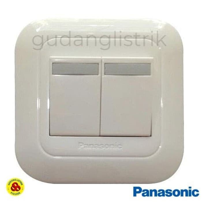 Panasonic Saklar Seri Hotel 2G 2W 5532 Wide Series Putih 2 Gang 2 Way