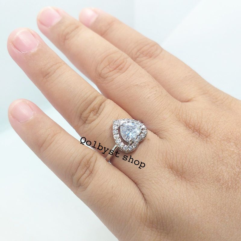 CINCIN DEWASA SILVER LOVE BESAR TITANIUM