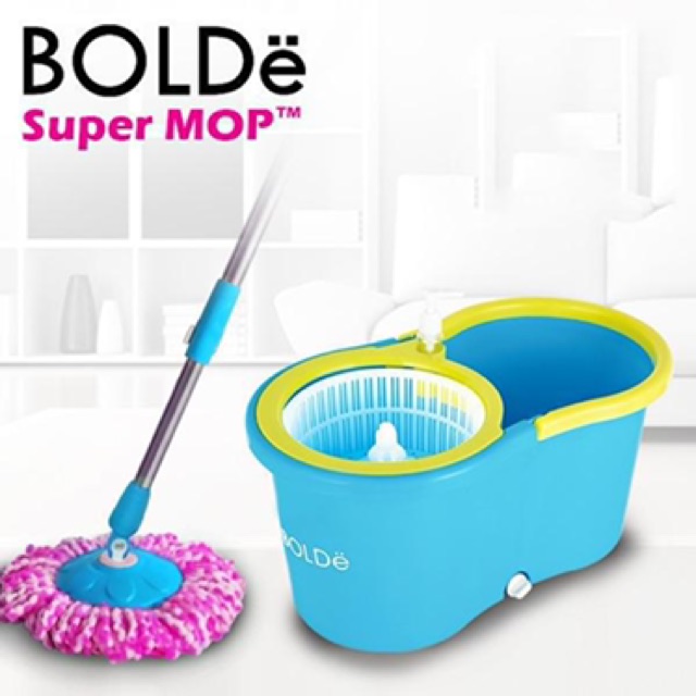 Bolde M 788 X+ super mop berputar 360 alat pel stainless steel tongkat teleskopis tempat botol