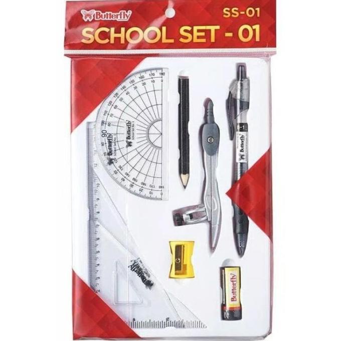 

Paket alat tulis school set butterfly
