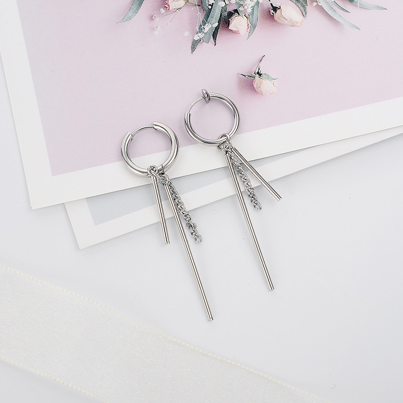 # Kaos T-Shirt Wanita Lengan Pendek Motif Print #Anting Gantung Panjang Model Bulat Dengan Rumbai Gaya Korea Untuk Pria