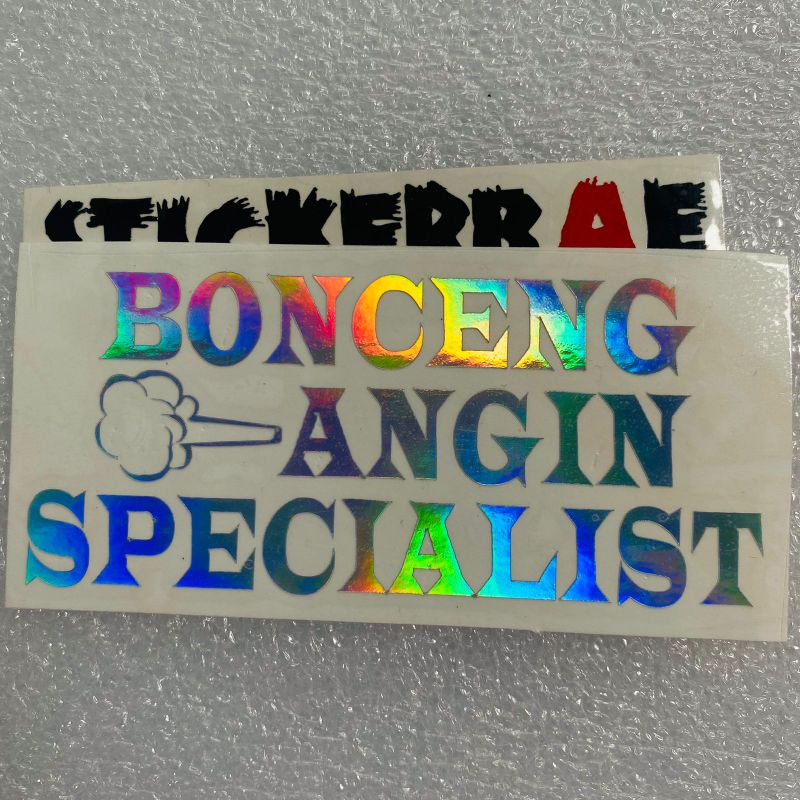 Stiker kata kata viral bonceng angin specialis cutting sticker motor helm