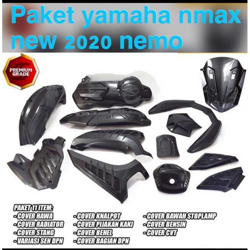 Paket Cover Carbon Nemo Full Set All New Nmax 2020 / Paket Cover Karbon
