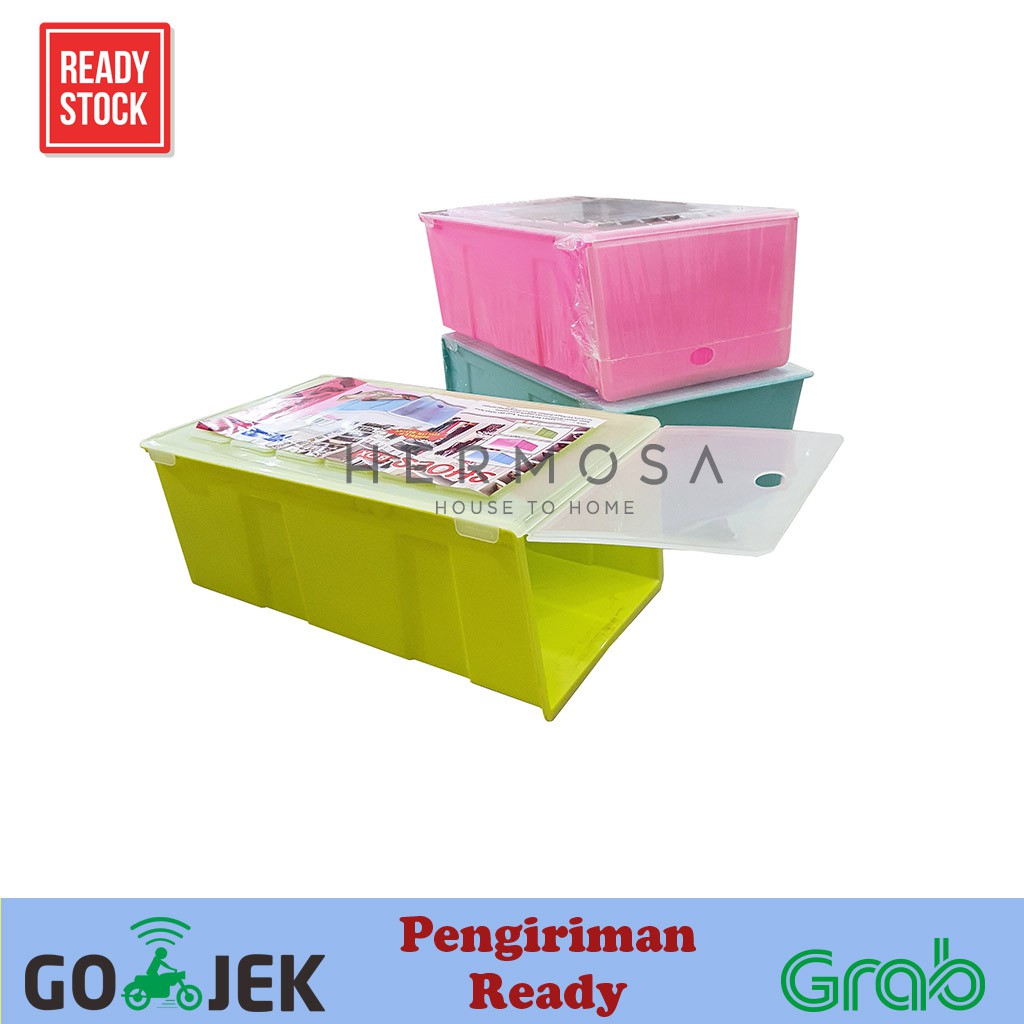 Jual Kotak Sepatu Lipat Transparan Tebal Shoes Storage Box Organizer Rak Sepatu Plastik Susun