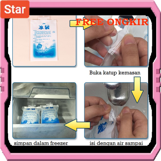 Ice Gel Pack 200 ML Blue Cool Jelly Cooler Kantong Air Es Pendingin