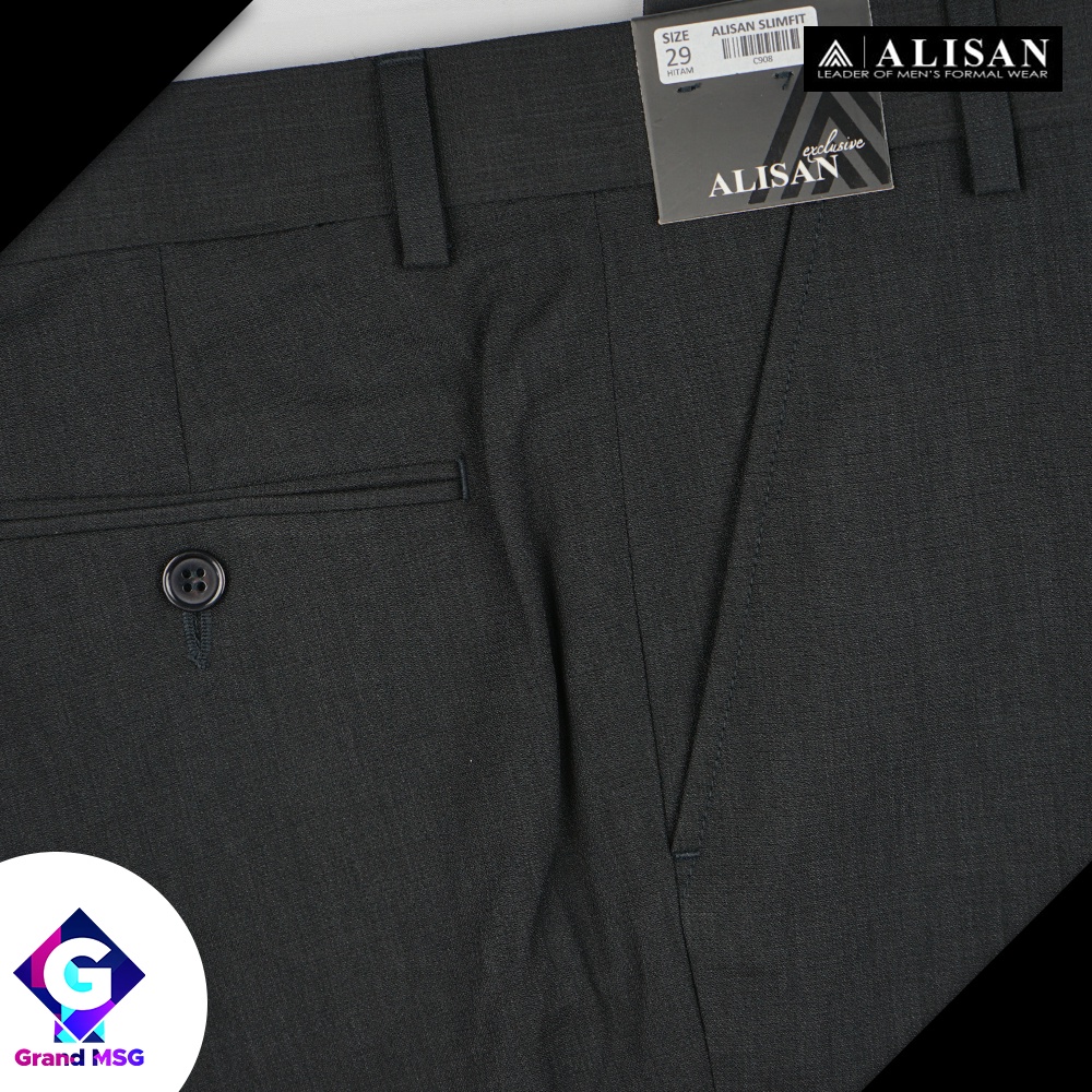 Celana Kantor Formal Alisan SLIM FIT, Celana Formal Alisan Pria, Celana Kerja Pria, Celana bahan warna hitam