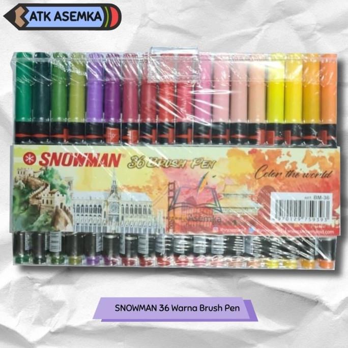 

[[COD]] SNOWMAN 36 BRUSH PEN / BRUSHPEN 36 COLOUR / KALIGRAFI DISKON Kode 1471