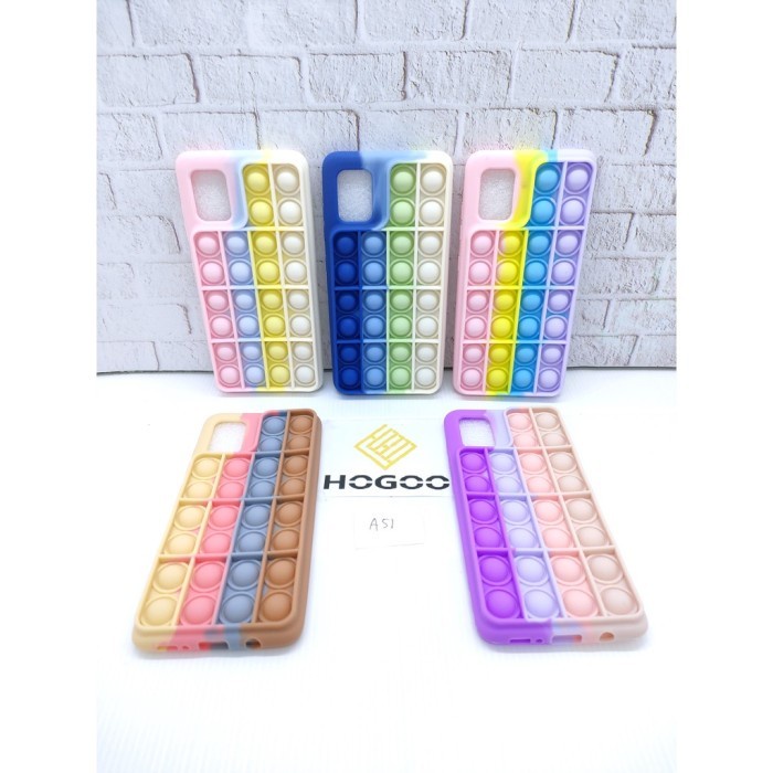 SILICONE CASE POP IT SAMSUNG A51 - CASE PENGHILANG STRESS RAINBOW