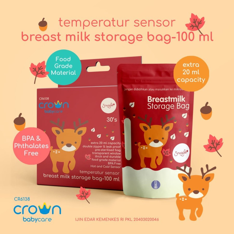 Crown Breast Milk Storage Bag Kantong Asi 100ml