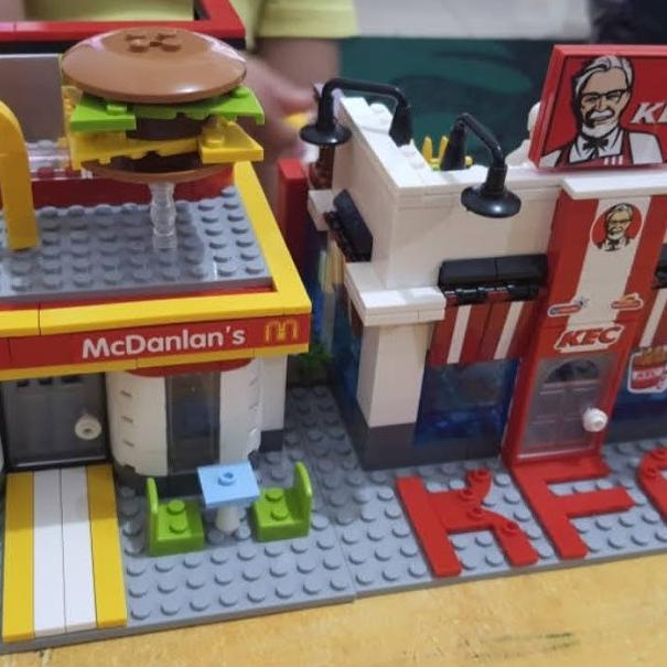 Mainan Lego Kfc Mcd Pizza Hut Block Miniatur Toko Waralaba Balok Susun