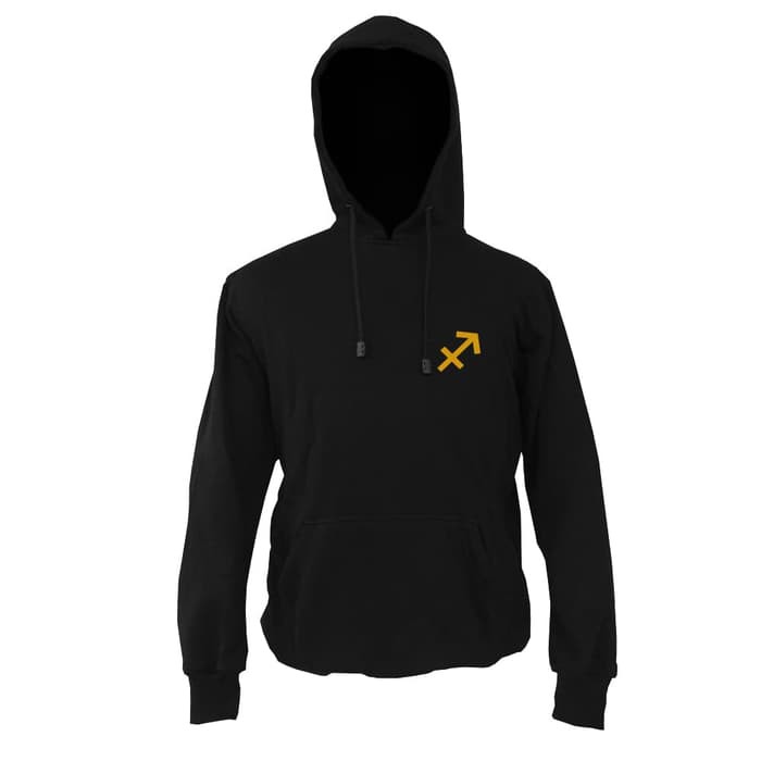 Hoodie Zodiak Sagitarius Gold - Hitam - Hitam