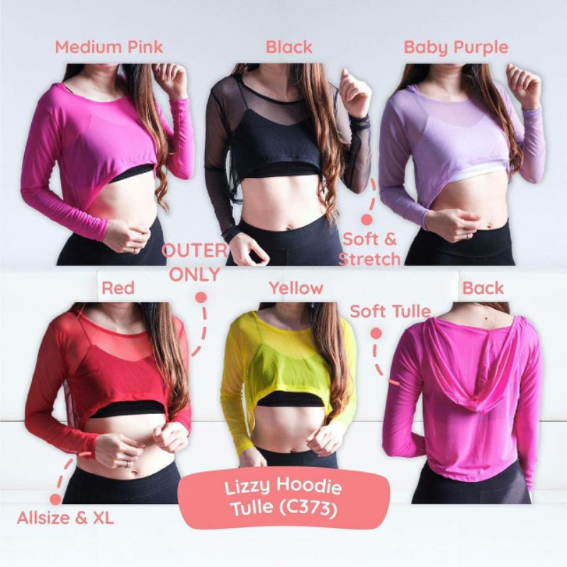 lyzie hodie / baju senam / baju zumba / atasan jaring