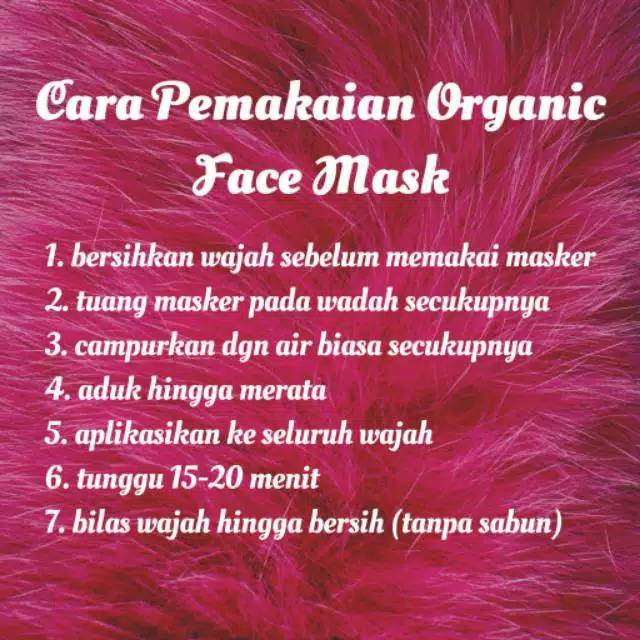 Masker organik Alami tanpa bahan kimia
