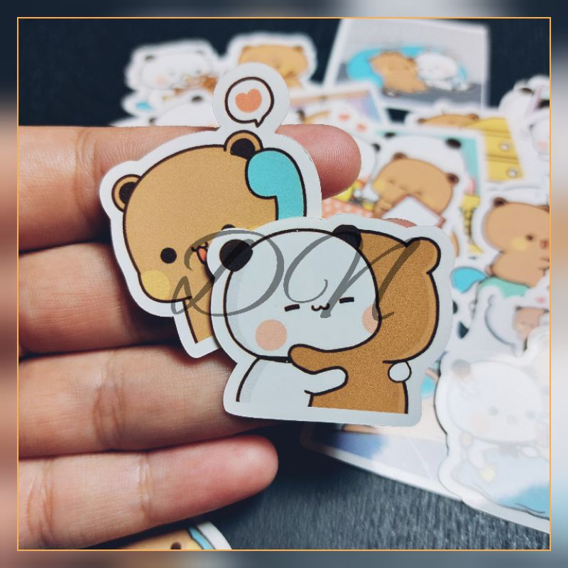 

isi 20 pcs stiker kertas brown sugar sticker glossy karakter line brown sugar