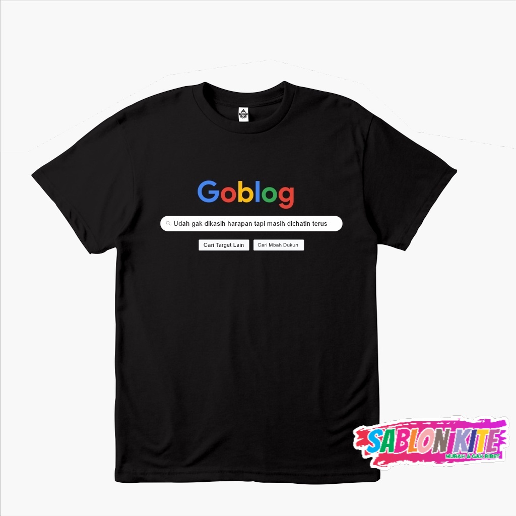 MURAH!!! Kaos Baju Kata Unik GOBLOG GOOGLE LOGO Kaos Distro