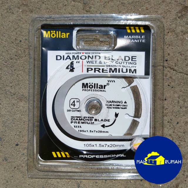 Diamond Blade Wheel Mata Potong Gerinda Keramik Wet Dry Basah Kering - MOLLAR WHITE PREMIUM