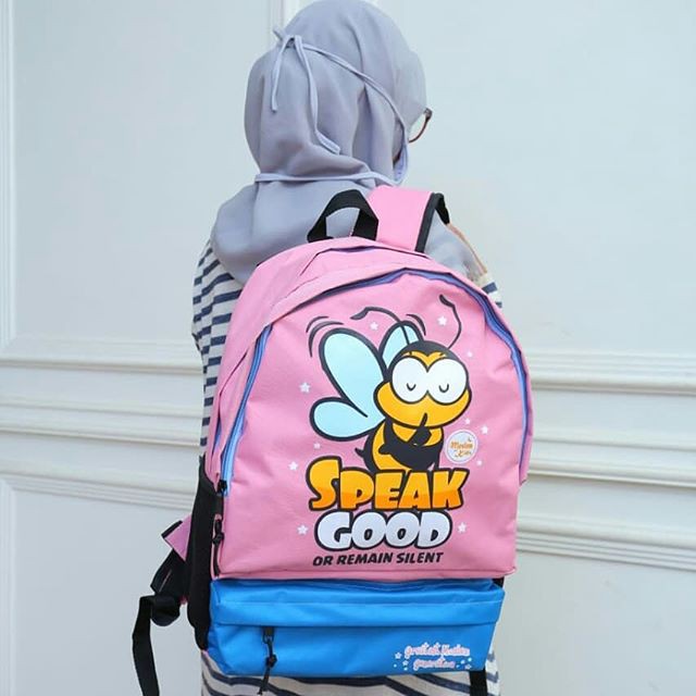 FREE RAINCOVER Tas Anak Muslim Ransel Backpack Karakter Moslem Kids - Backpack LARGE Besar