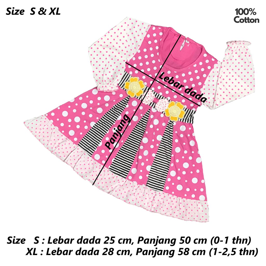 BAYIe - Baju Muslim/Gamis Anak / Bayi Perempuan motif BUNGA YUNISA / Gamis anak cewek Ukuran S, XL