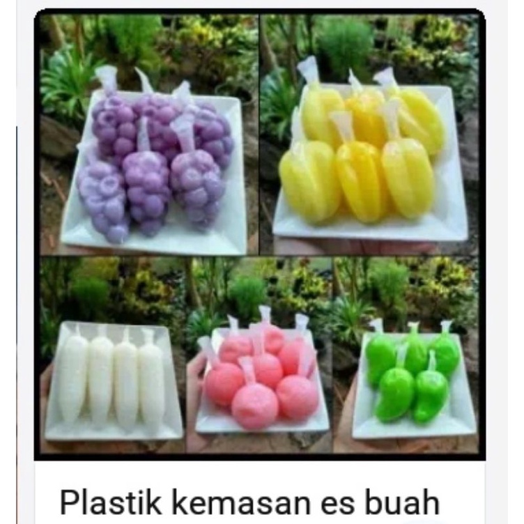 

plastik es bentuk buah lucu dan menarik