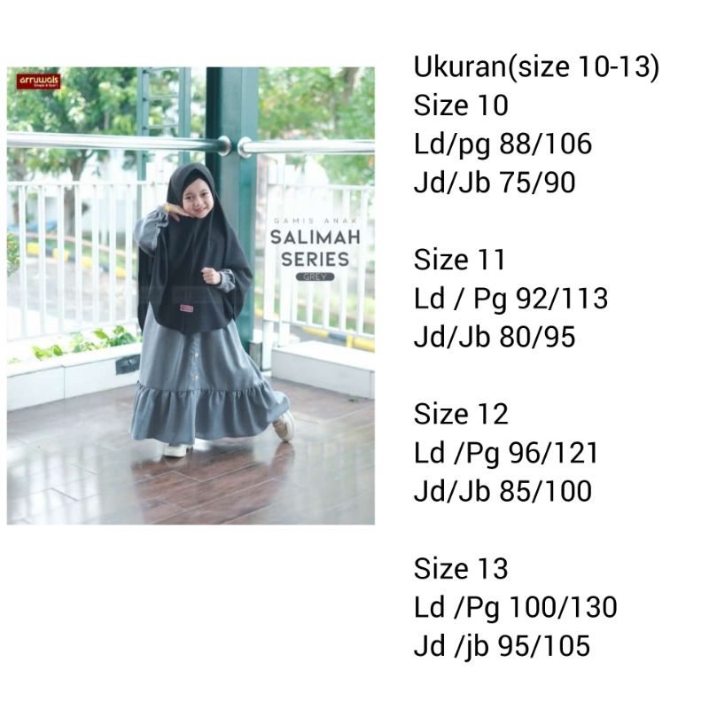 SET SALIMAH BY ARRUWAIS GAMIS ANAK GAMIS ANAK SET HIJAB