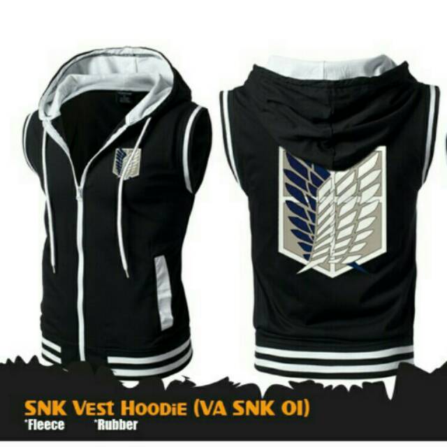 jaket rompi aot attack on titan titan vest hoodie