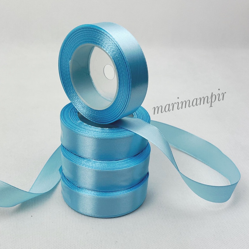 

PITA SATIN KAIN 3/4 INCI / 2 CM WARNA BABY BLUE #104