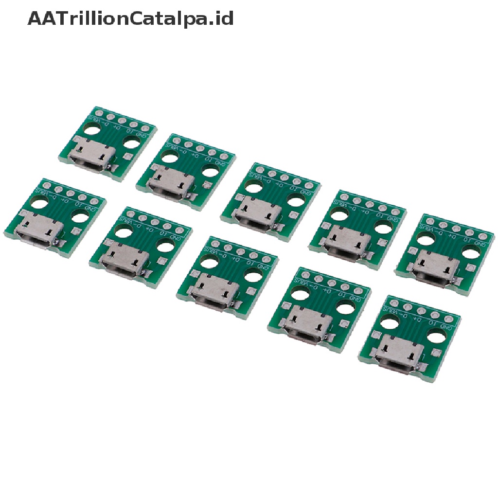 10 Pcs Papan Konverter Konektor PCB MICRO USB Ke DIP Adapter 5 Pin Female