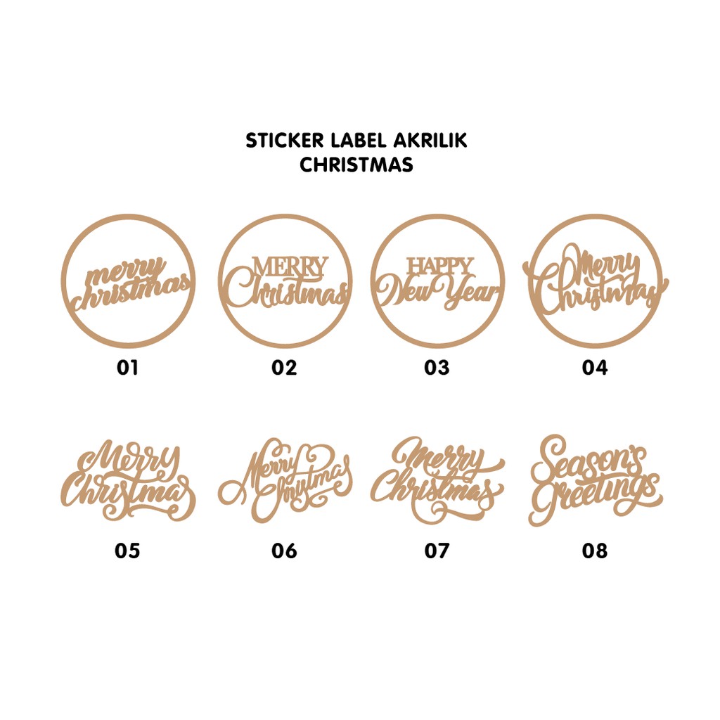 Stiker Label Christmas Akrilik Timbul | Hiasan Box Natal Hampers Tag Label Natal Tag Kado Christmas