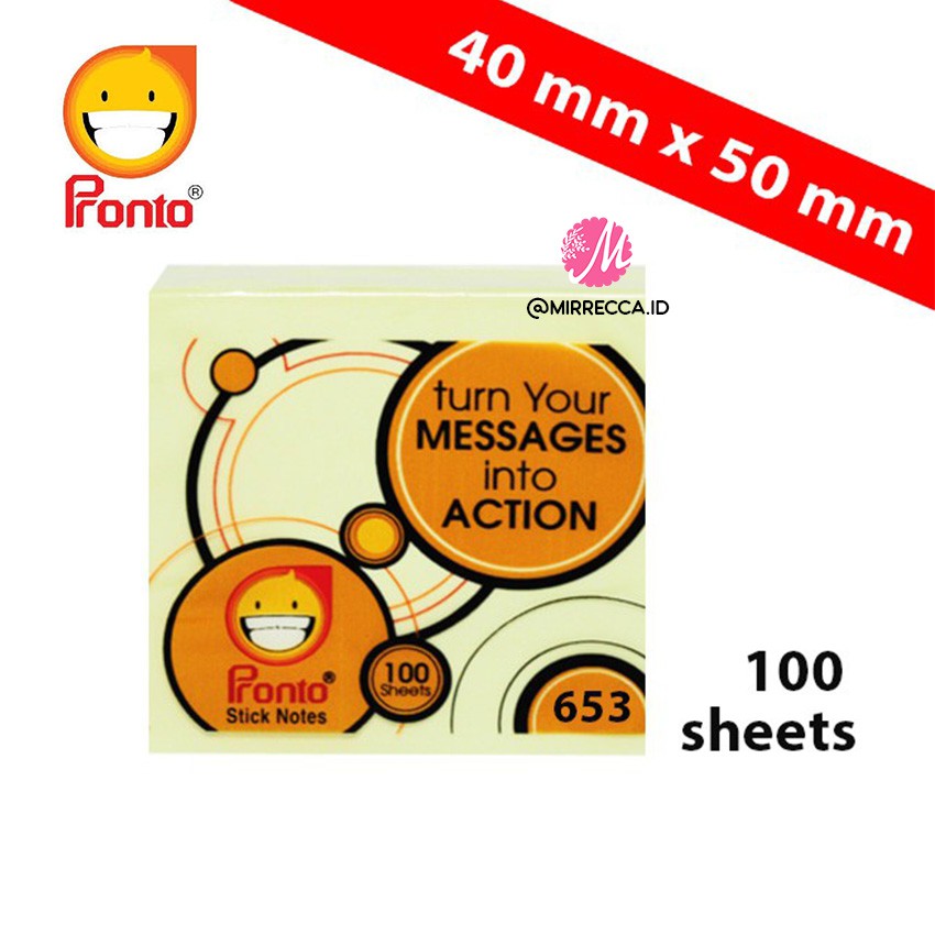 

100 LEMBAR - 4 X 5 CM - PRONTO STICKY NOTE STANDARD YELLOW