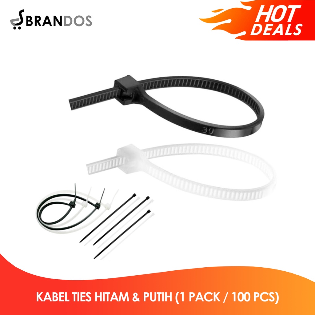 

Kabel Ties (100 PCS) Tali Kabel Nylon Pengikat Plastik Cable Tie Tis