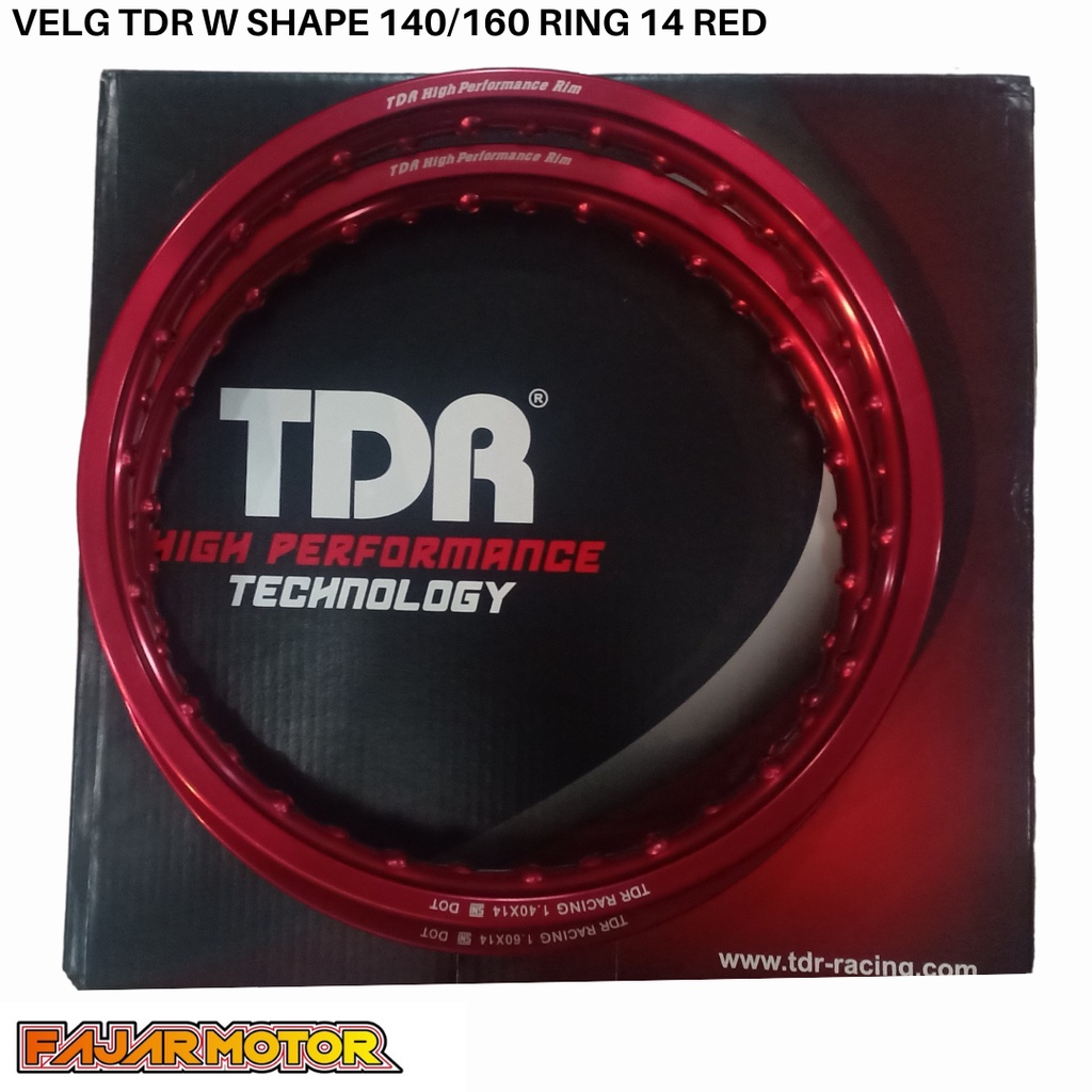 PROMO VELG TDR WM SHAPE 140/160 RING 14 RED SILVER HOLE 36