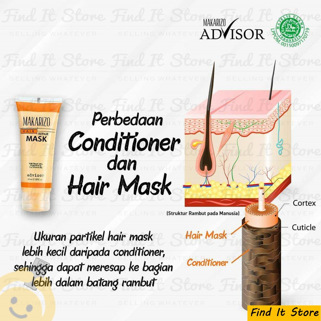 Makarizo Advisor Hair Repair Mask 15ml 45ml Sachet Tube Masker Perawatan Rambut