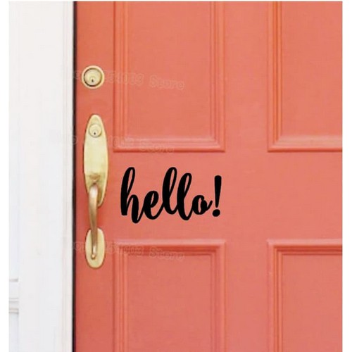 Stiker Pintu Tulisan Hello Tembok Cutting Door Sticker Custom Vinyl