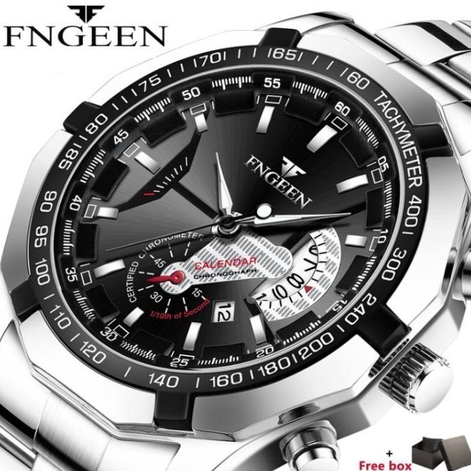 Jam Tangan Pria FNGEEN S001 Tahan Air Kotak gratis 100% Original Termurah