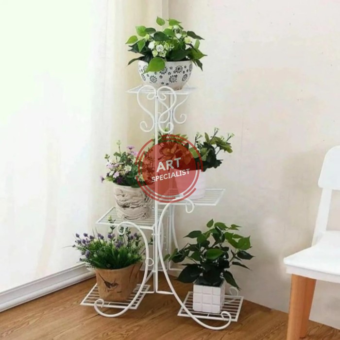 Jual Rak Tanaman Bunga Standing Pot Besi Motif Love Tinggi Meter