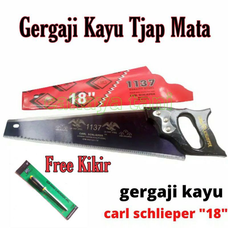 [Free Kikir] gergaji kayu cap mata carl schlieper asli 18 inch