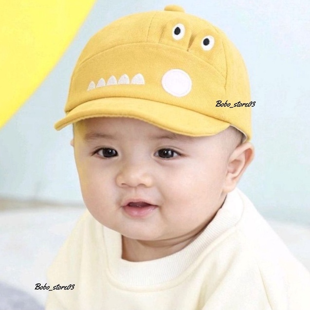 topi anak bayi laki laki perempuan lucu karakter crocodile premium-kuning