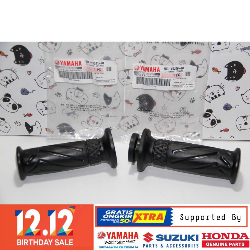 DIJAMIN ASLI!!! HANDFAT GRIP SET YAMAHA MIO SOUL 5TL-F6240-00 5TL-F6241-00 ORIGINAL BERKUALITAS