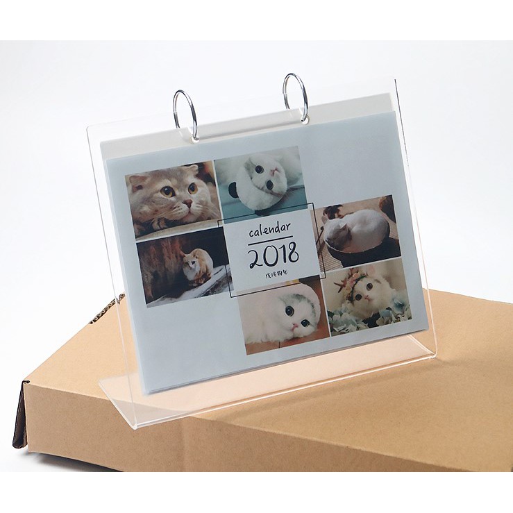 

custom kalender meja acrylic desk calendar photo album display