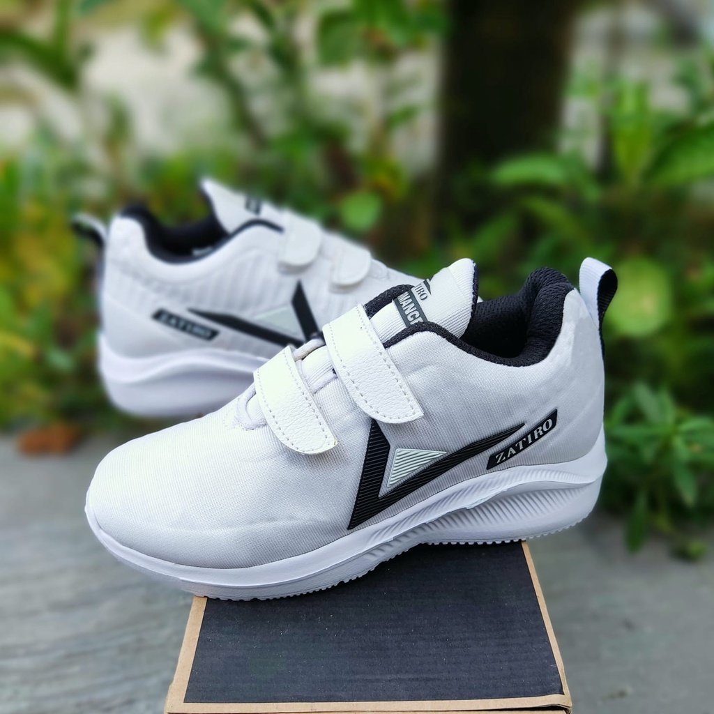 Sepatu sport pendek simple model ztr pengikat velcro perekat untuk anak anak sekolah junior usia 2 3 4 5 6 7 8 9 10 11 12 nb nyaman dan ringan saat digunakan