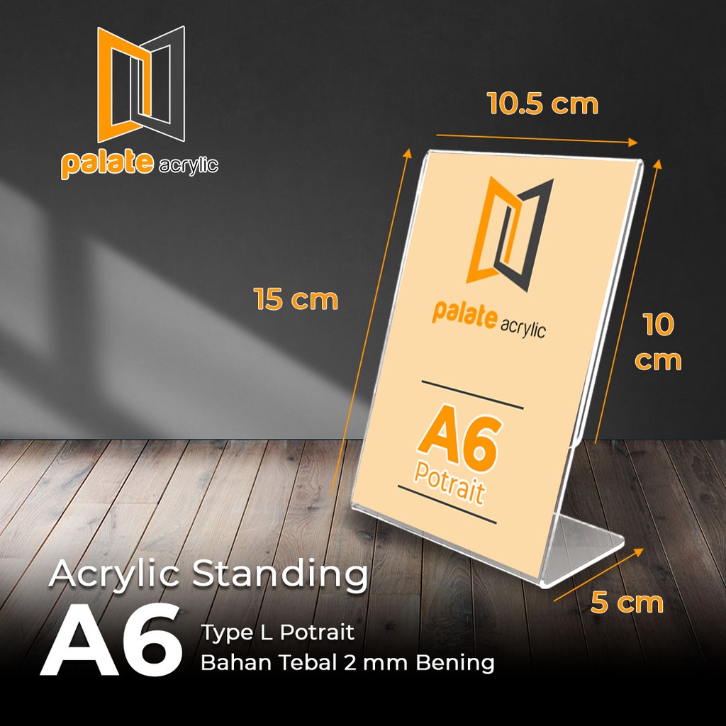 

ACRYLIC TENT HOLDER / AKRILIK BROSUR A6 L PORTRAIT
